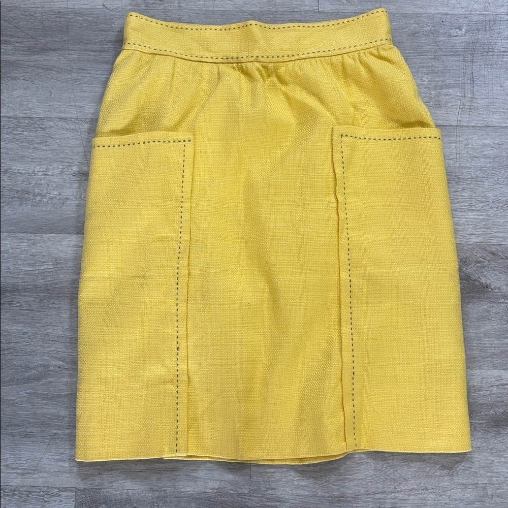 Cartonnier Anthropologie yellow pencil skirt size 2